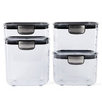 Progressive International ProKeeper+ 4-Piece Clear Plastic Modular Airtight Pantry Food/Snack Kitchen Storage Organization Container Canister Set