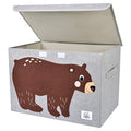 CLCROBD Foldable Large Kids Toy Chest with Flip-Top Lid, Collapsible Fabric Animal Toy Storage Organizer/Bin/Box/Basket/Trunk for Toddler, Children and Baby Nursery (Bear) - color: Bear