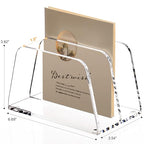 SANRUI Acrylic Mail Organizer for Desk Vertical Letter Holder Clear Bookshelf 2-Slots, Small File Sorter for Bills, Envelopes, Office Supplies, Upright Binder Divider for Home Office School - style: 2 Sections