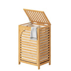 FILWH Laundry Hamper with Lid (16.9 * 13 * 26.5inches) Large Bamboo Laundry Bin Basket 85L Clothes Hamper with 1 Removable Bag Storage baskets for Bathroom(Natural) - color: Natural