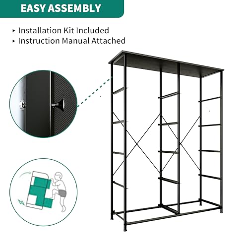 YITAHOME 10 Drawer Dresser - Fabric Storage Tower, Organizer Unit for Living Room, Hallway, Closets - Sturdy Steel Frame, Wooden Top & Easy Pull Fabric Bins - color: Cool Black Wood Grain, style: 10-Drawer