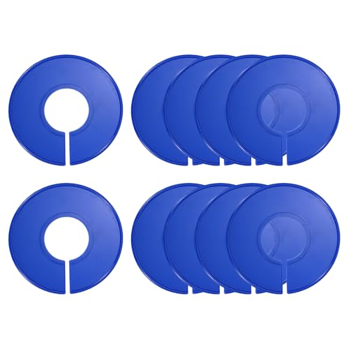 uxcell 10 Pcs Clothes Dividers,Round Closet Rack Dividers Clothing Rack Size Dividers Blank Labels Writable & Reusable for Hanging Clothes Sorting Size, Dark Blue - color: Dark Blue