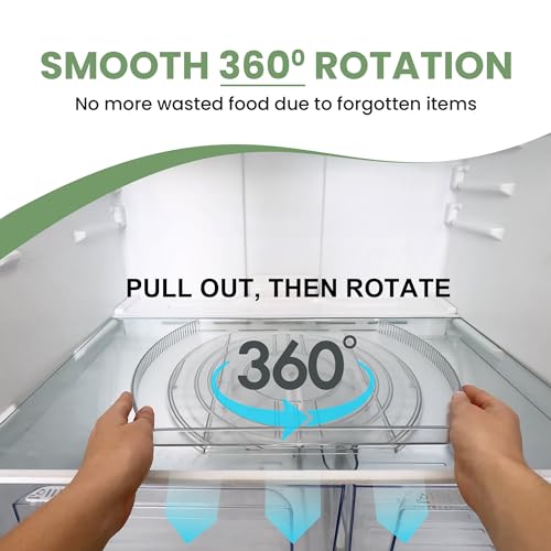 NOSTA Home Rotating Lazy Susan for Refrigerator - Square Lazy Susan - Refrigerator Lazy Susan Organizer - Rotating Fridge Organizer - Large (16.5x11) - size: Large (16.5in x 11in)