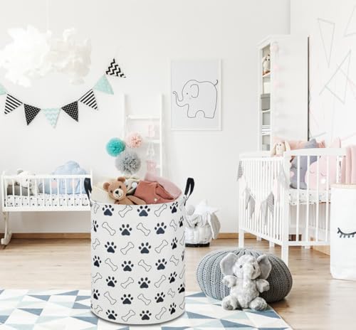 NTAOHAMPER Kids Laundry Hamper, Waterproof Storage Bin, Baby Boy Nursery Hamper with Paw Design, Clothes Organizer, Toys Bin, Room Decor - color: Paw