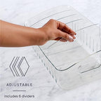 YouCopia FreezeUp Freezer Bin 15", BPA-Free Clear Fridge Organizer with Adjustable Dividers and Handles for Frozen Food and Leftovers - size: 15" Deep