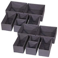 DIOMMELL 12 Pack Foldable Cloth Storage Box Closet Dresser Drawer Organizer Fabric Baskets Bins Containers Divider for Baby Clothes Underwear Bras Socks Lingerie Clothing,Dark Grey 444 - color: Dark Grey