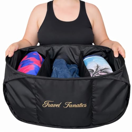 Collapsible Laundry Basket with 3 Sections, Foldable Laundry Hamper with Handles, Portable Clothes Sorter for Laundry Room, Dorm, RV, Travel, Hotel & Home