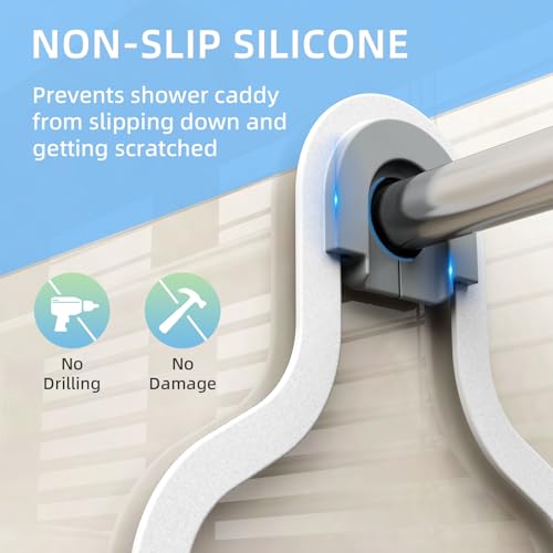 Kadolina White Hanging Shower Caddy, 3-Tier Bathroom Organizer with Soap Dish, Rust Resistant, Quick Dry, Assembly Required - color: White