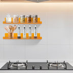 Dezzer 4 Pack Acrylic Shelves for Wall, 15" Acrylic Floating Shelves for Bathroom Bedroom, Invisible Bookshelf Wall Ledge Storage Shelf Books Perfume Toys Action Figure Display Shelves, Clear Orange - style: 15 inch 4-pack Orange