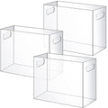 Thenshop 3 Pcs Acrylic File Organizer Acrylic Desktop File Box with Handle Hanging Folder Clear Holder Filing Box for Office Home School Letter Size Folder Storage, 12.2 x 5.5 x 9.4 Inch