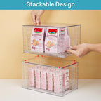 Vtopmart 2Pack Large Stackable Kitchen Pantry Storage Drawers, Clear Organizer Bins with Handles, Acrylic Drawer Organizers for Kitchen Pantry, Bathroom Undersink, Cabinet Organization and Storage - size: 2Pack 7"H