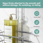SRIWATANA Shower Caddy Organizer Hanging Over Head, Bathroom Shower Rack Hanger with Hooks for Razors - Chrome - color: Chrome
