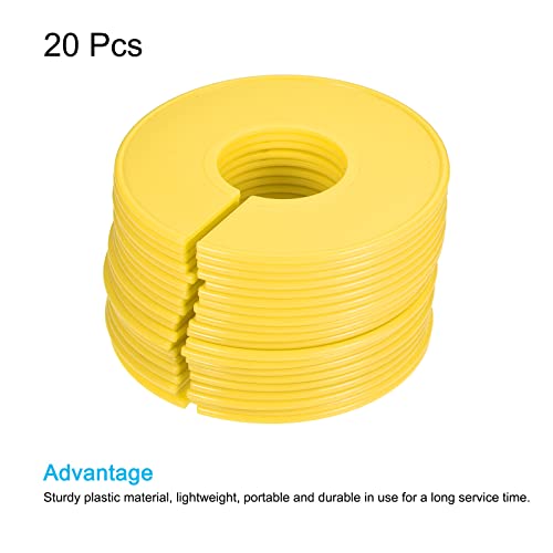 PATIKIL Clothes Dividers 20 Pack Blank Clothing Rack Size Sorting Reusable Wardrobe Round Hanger Separator, Yellow - color: Yellow