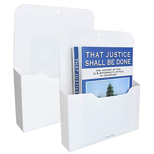 Marbrasse 2 Pack Magnetic File Holder - Paper Holder, Pocket Organizer,Hanging Wall File Organizer Office Supplies Storage, Magazine Mail Organizer Case for Notebooks,Planners,Letter (2 Pack) - color: 2-Pack Holder