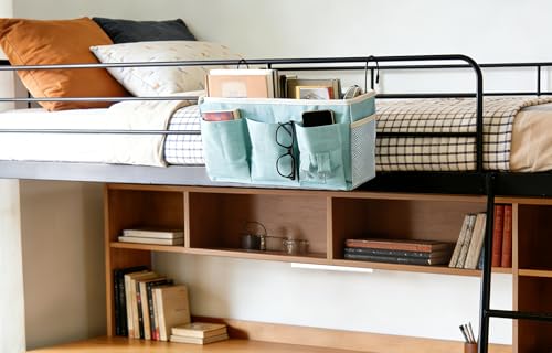 Bedside Caddy, Bedside Hanging Storage Organizer forBunk and Hospital Beds,College Dorm Bed，Can be Placed Glasses Books Mobile Phones(Green) - color: Green