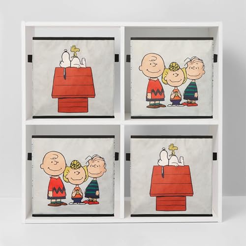 Idea Nuova Storage Cubes for Kids,2 Pack Collapsible Fabric Bins with Handles, Organizer Boxes with Handles for Bedroom, Playroom & Nursery,Peanuts - color: Peanuts