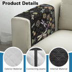 Boho Mandala Dragonfly Print Sofa Armrest Organizer, Couch Armrest Cover for Recliner with Side Pocket Stain Resistant Armchair Slipcover for Couch, Remote Controls Holder - color: Boho Mandala Dragonfly