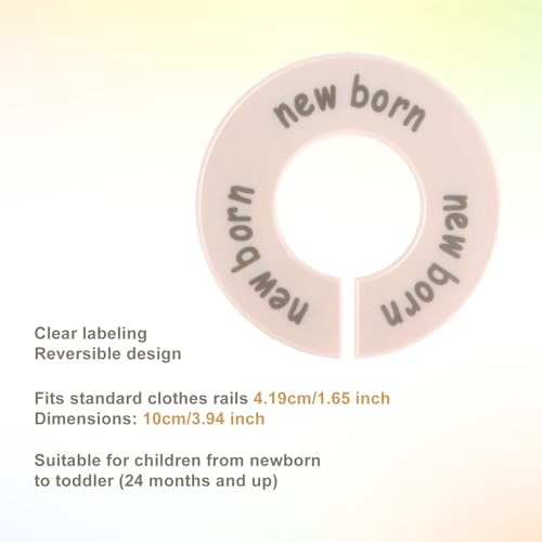 8pcs Baby Clothes Dividers for Closet, Plastic Nursery Closet Organizers Round Size Dividers for Newborn Toddler Age Labels Wardrobe Decor & Storage Outfit Solution