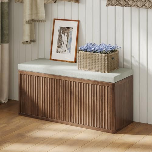Shoe Cabinet Bench with Cushion,Double Layered Wooden Shoe Bench with Soft Cushion,Shoe Rack for Entryway,Bedroom,Living Room (Walnut Sturdy Entryway Bench) - color: Walnut Sturdy Entryway Bench