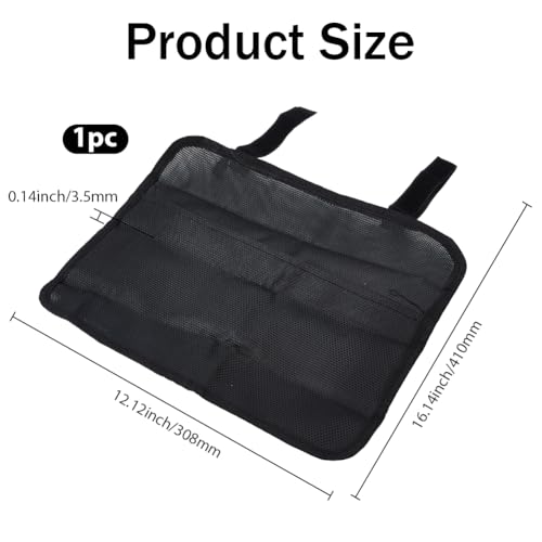 GORGECRAFT 41 * 30cm Beach Chair Hanging Bag Armrest Chair Side Organizer Cloth Bedside Caddy Organizers Black Bed Buk Storage Bag Wheelchair Hanging Side Pocket Bag for Magazines Books Water Bottle - color: Black