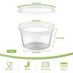 AOZITA 32 Sets 12 oz Plastic Deli Food Containers With Lids, Airtight Food Storage Containers, Freezer/Dishwasher/Microwave Safe, Soup Containers For Takeout Meal Prep Storage