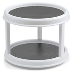 2 Tier 10" Turntable Lazy Susan Spice Organizer - Rotating Seasoning Rack for Pantry Cabinet Kitchen Countertop, Table Top Organizing - Multiuse Two Tier Rotating Organization Rack Spinner - size: 10inch - 1 Pack