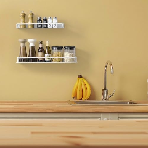 RFOUO Metal Wall Shelf, Metal Floating Shelf, Black Floating Shelf, Small Shelf for Wall, Display Shelves for Bathroom Bedroom Kitchen (White, 12Inch) - color: White, size: 12Inch