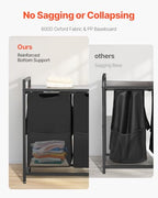 VEVOR 4 Section Laundry Sorter, Large Laundry Hamper with Metal Frame and Wooden Tabletop, Freestanding Storage Organizer Baskets with Pull-Out 600D Oxford Cloth Bags for Dirty Clothes, Bathroom - style: 4 Section