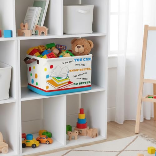 Book Storage Basket Waterproof Canvas Toy Storage Bin Blanket Baskets Collapsible Outdoor Basket with Leather Handles Book Organizer for Nursery Room Classroom Library Closets,Bedrooms,Gifts Baskets - color: Book