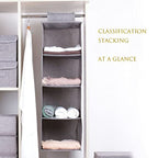 Tinyuet Hanging Closet Organizer, 4-Shelf Collapsible Hanging Closet Shelves, Hanging Organizer for Closet & RV, 31.5" H X 10.6" W X 10.6" D - Gray