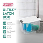 Sterilite 6-Pack 30 Quart Ultra Latch Box, Clear Storage Organizer Bins with Latching Lids - Stackable Plastic Containers for Home Organization in Garage, Attic, Basement, and Closet - size: 30 Quart
