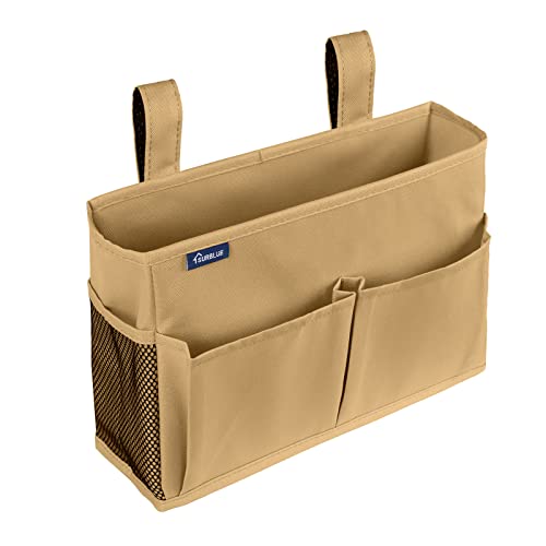 Surblue Bedside Caddy Hanging Organizer Bedside Storage Bag for Bunk and Hospital Beds (Small, Khaki) - color: Khaki, size: Small
