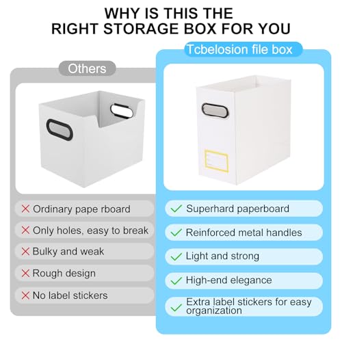 Collapsible File Organizer Box with Handle,12.20x5.11x9.84Inches, Filing Organizer for Home or Office, Small Portable File Box (2 Packs, White-Yellow) - color: White-Yellow, style: 2 Packs