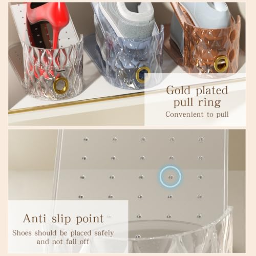 Shoe Slots Organizer, Adjustable 10 Pack Shoe Stacker for Closet Storage, Clear Double Layer Space Saver, Durable and Stackable Shoe Holder for Sneakers Heels and Flat - color: Brown, size: 10