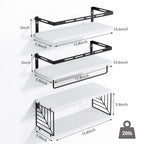 Fixwal Wall Mounted Bathroom Shelves Over Toilet, Rustic Wood Floating Shelves with Metal Frame and Towel Bar for Bathroom, Kitchen, Bedroom, Living Room (White) - color: 4-white