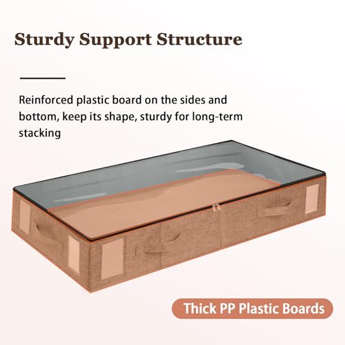 combocube 2 Pack Under Bed Storage Containers, Stackable Closet Organizers and Storage Bins with Sturdy Support, Foldable Underbed Clothes Storage Box for Blanket, Comforter, Sweater, Pillows, Shoes - color: 2 Pack, size: 6.3"