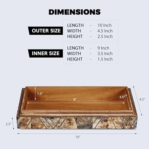 Handicrafts Home Decorative Storage Box 10x4.5 – Remote Control Holder, Jewelry Organizer, Modern Decorative Box with Lid, Boho Chic Home Décor Accent, Vintage Memory Box for Living Room Shelf Décor - color: KEPT-PARADOX, size: 10x4.5x2.5 Inch