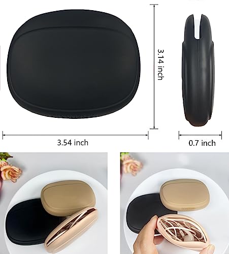 Silicone Headphone Organizer - Data Cable Storage Case - Mini Key Box - Portable Wired Headset Storage Bag (Black - Brown - Nude-3PCS) - color: Black-Brown-Nude