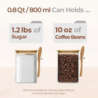ComSaf 0.8 Qt Glass Jars with Bamboo Lids & Spoons Set of 4, Square Glass Containers with Lids, Sugar Coffee Containers Salt Spice Jars, Pantry Storage Container for Loose Tea, Candy, Brown Sugar, Nut - size: 0.8Qt*4