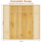 Youpehom Bamboo Utensil Organizer for Kitchen Drawers, Expandable Utensil Tray and Cutlery Silverware Holder,Wood Drawer Dividers with 7 Adjustable Slots - size: 7 Slots Expandable