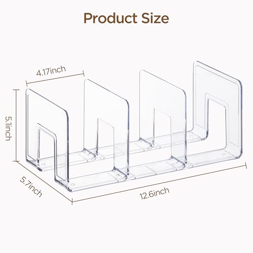 HBlife Widened 4.17 Inch Clear Acrylic Kids Shoe Rack for Closet Organizers and Storage, Small Shoe Rack 3 Sections Toddler Baby Shoe Storage Organizer Shelf, Desk File Book Purse Organizer(2 Pack) - color: Clear, size: 2 Pack(3 Sections Widened)