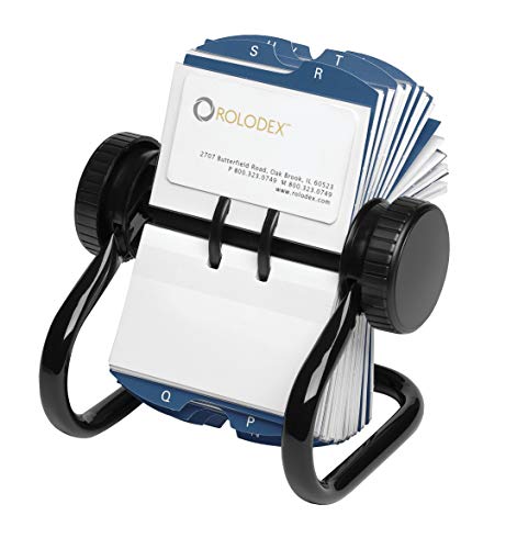 Rolodex Rotary Business Card File 400-Card Capacity Black