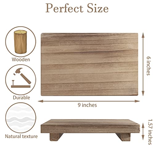 zoocatia Small Wood Tray Pedestal Stand Farmhouse Bathroom Decor Decorative Wooden Riser Kitchen Soap Dish Holder for Vanity, Counter, Sink, 9" x 5.9" - Brown - color: Brown, size: 9" x 5.9" x 1.6"