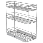 ROOMTEC Pull Out Spice Rack for Narrow Cabinet (8½" W X 20½" D),3 Tier Slide Out Cabinet Organizer and Pull Out Shelves Under Cabinet Storage for Kitchen, Chrome - size: 8½" W X 20½" D,3 Tier