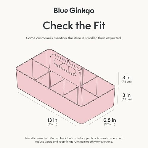 BLUE GINKGO Stackable Organizer Caddy – Korean-Made Portable Tote for Bathroom, Office, Crafts, or School Supplies (Long Rectangle, Pink) - color: PINK, size: Long Rectangle