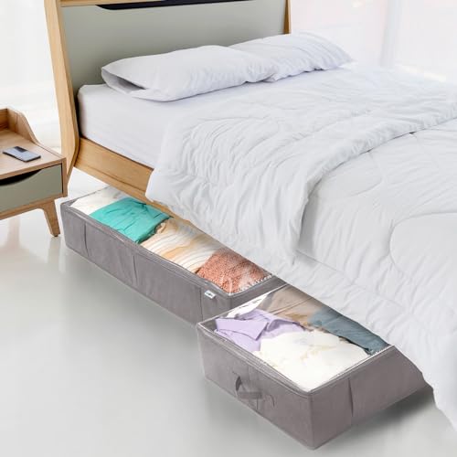 StorageExpert Closet Organizers and Storage - Maximize Space with Under Bed Storage Containers & Clothes Storage - Ideal Closet Organizer, Toy Storage Organizer & Underbed Storage (Grey, 2 Pack) - color: Grey, size: 2 Pack