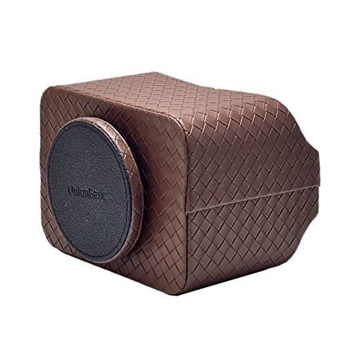 UnionBasic Rotating Desk Organizer, 360 Desk Spinning Caddy, Desktop TV Guide/Mail/Media/Remote Controller Holder Organizer, Woven Coffee - color: Woven Coffee