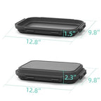 2 Pack Silicone Food Fresh-Keeping Storage Containers with Lid, Dual-Shape Design, BPA-Free, Leakproof Lock Clips, Versatile Fridge Storage Containers, Space Saving & Expandable - color: Gray