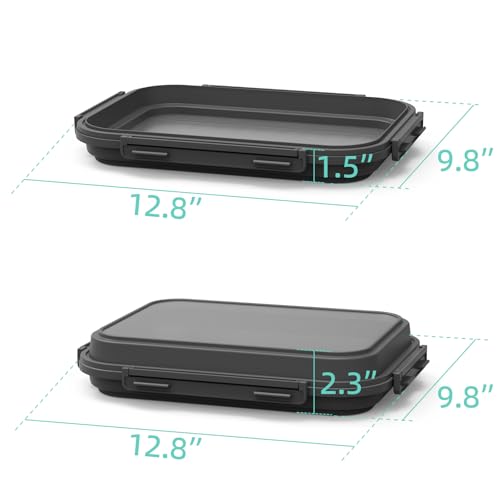 2 Pack Silicone Food Fresh-Keeping Storage Containers with Lid, Dual-Shape Design, BPA-Free, Leakproof Lock Clips, Versatile Fridge Storage Containers, Space Saving & Expandable - color: Gray