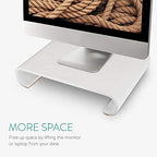 Navaris Wood Monitor Stand Riser - Computer Desk Organizer Desktop Dock Wooden Mount Display for PC TV Screen Notebook Laptop - Oak with White Stain - style: oakwood white